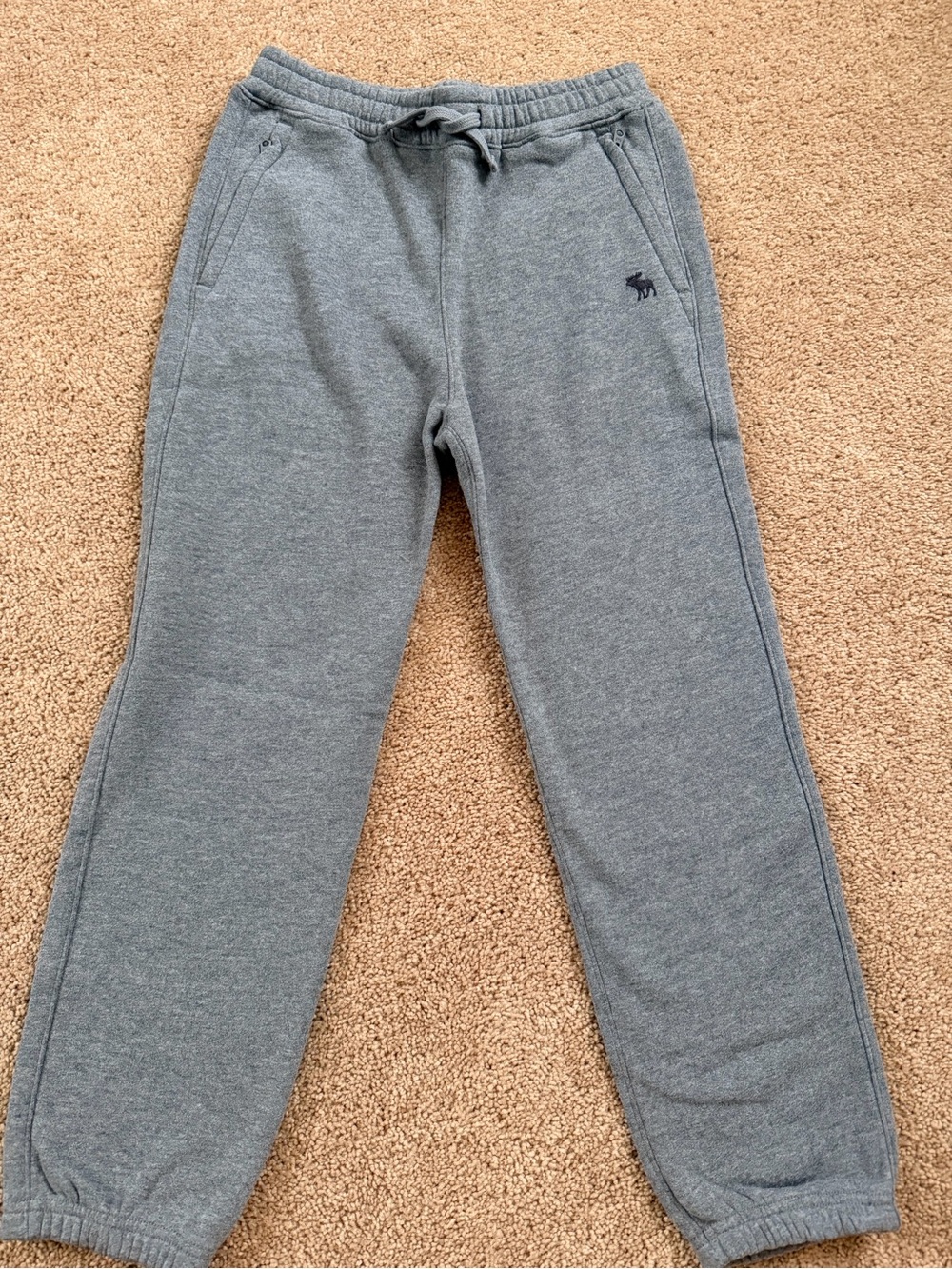 Abercrombie Kids A&F Essentials Fleece Joggers Gray 9/10